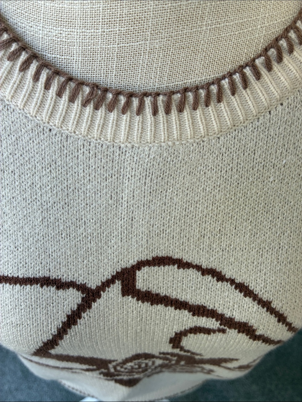Women’ Western Whipstitched Cream Sweater - Picture 11 of 13